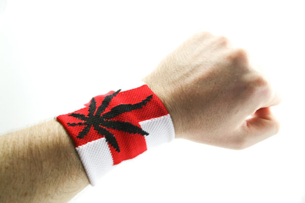 Red Cross Marijuana Rasta Wristband
