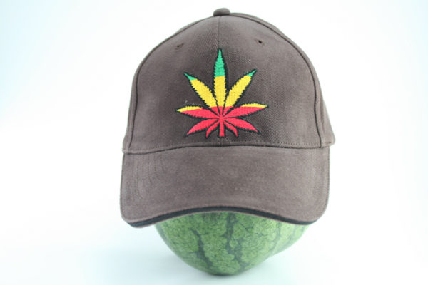 Marijuana Leaf Flexfit Brown Cap