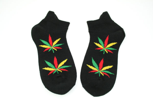 Black Rasta Socks Leaf