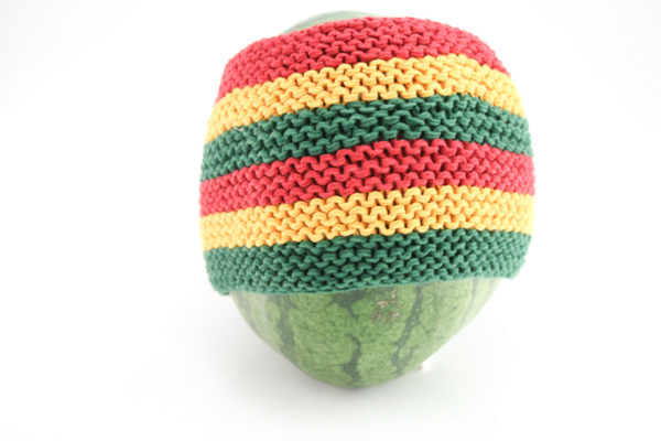 Rasta Store Large Rasta Headband Crochet, Horizontal Stripes Sweatband