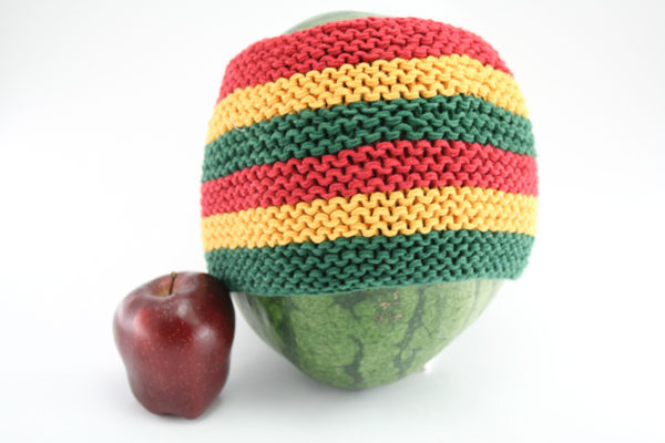 Rasta Store Large Rasta Headband Crochet, Horizontal Stripes Sweatband