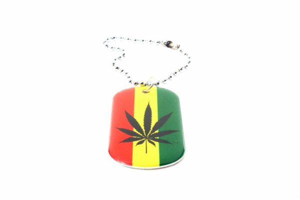 Rasta Metal Keychain Cannabis Leaf