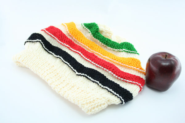 Beanie 4 Colors and White Stripes from Top to Bottom