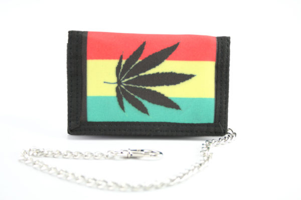 Chain Wallet Leaf Zip 5x4 inches Front View
