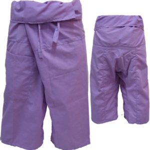 LIGHT PURPLE RASTA TROUSERS FOR SAUNA AND WELLNESS, 100% COTTON SUMMER PANTS FOR