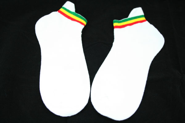 White Rasta Socks Low-Cut Ankle