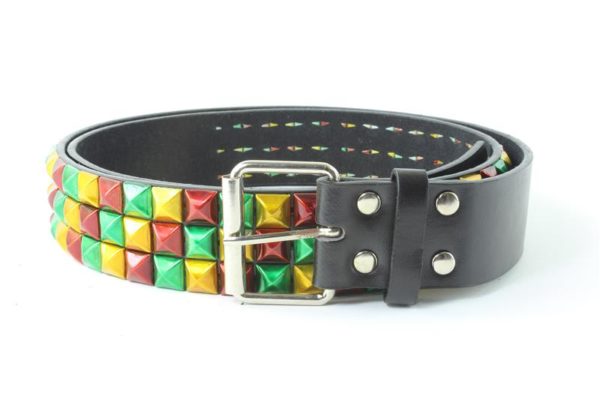 Rasta Colors Metallic Leather Belt