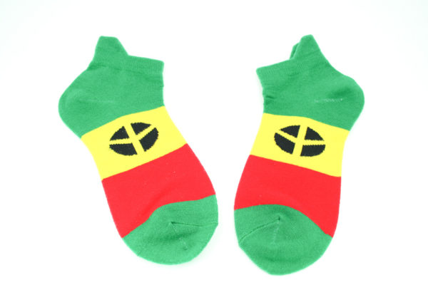Green Rasta Socks Low-cut Peace and Love