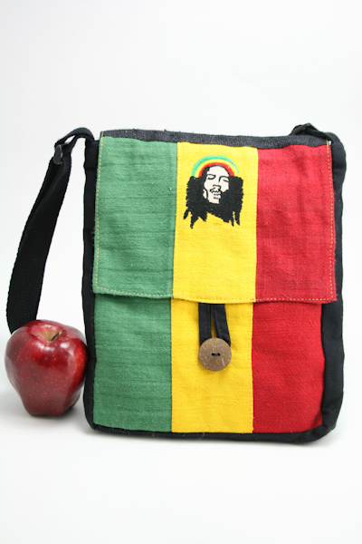 Bob Marley Hemp Large Flat Bag with Button
