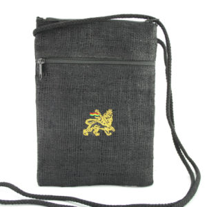 Passport Bag Black Hemp Lion 5x7