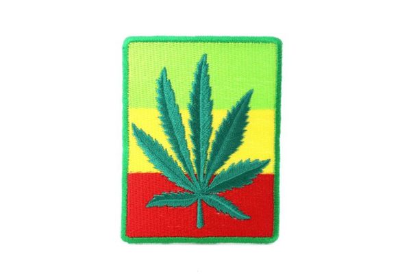 Sew-on Patch Cannabis Leaf Stitch-on Rasta Patch, Iron-on Ganja Patch