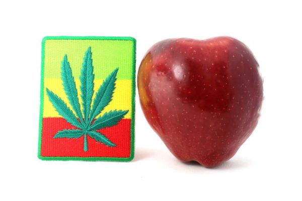 Sew-on Patch Cannabis Leaf Stitch-on Rasta Patch, Iron-on Ganja Patch
