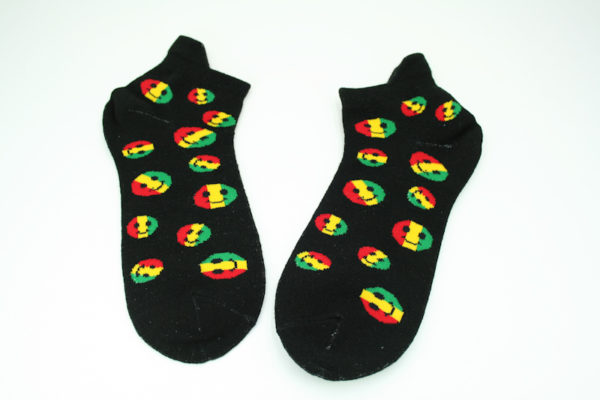 Black Rasta Socks Low-cut Smiley