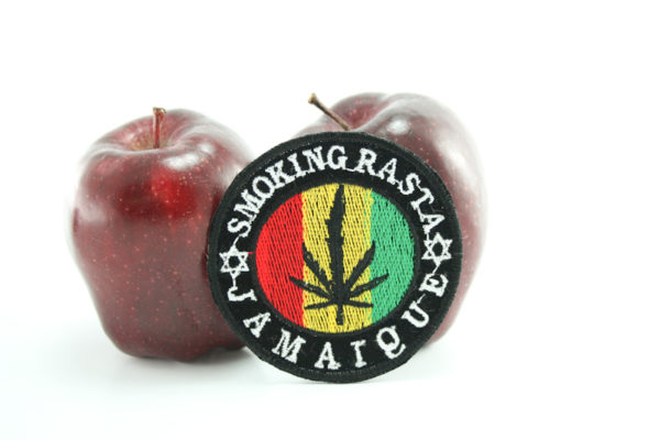 Rasta Patch Round Shape Smoking Rasta Jamaica Green Yellow Red Circle